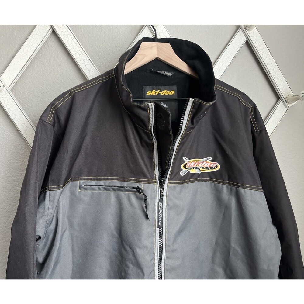 Vintage Ski-Doo Team Bombardier Men's L Jacket Black/Gray - Picture 2 of 12